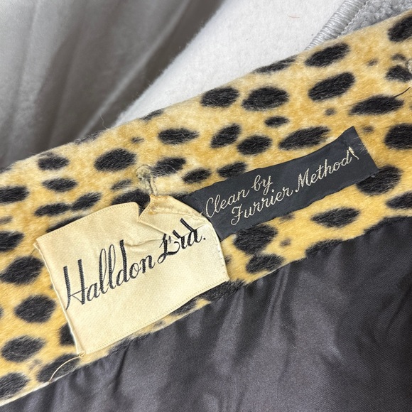 Vtg Halldon Ltd Leopard Cheetah Print Faux Fur Coat MCM Jacket Womens M? 60s - Picture 12 of 16